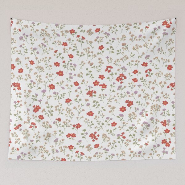 Item preview, Seamless pattern with red, purple, and green flowers designed and sold by culasse06.