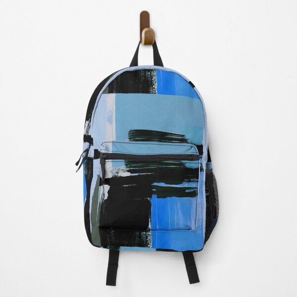 Item preview, Blue, Azure, Aqua And Black Modern Abstract Painting designed and sold by DEC02.