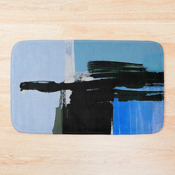 Item preview, Blue, Azure, Aqua And Black Modern Abstract Painting designed and sold by DEC02.
