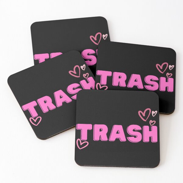 Item preview, Trash - Pink with Hearts designed and sold by addie-plays.