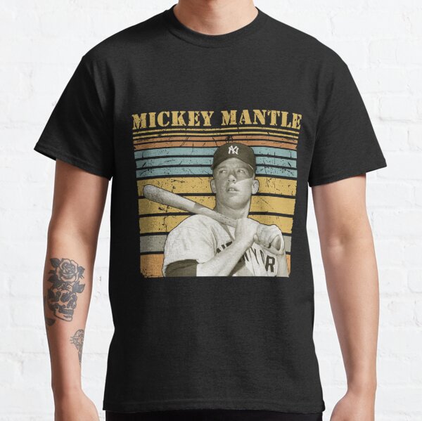 Mickey Mantle New York Yankees Men's Gray RBI T-Shirt - Heathered