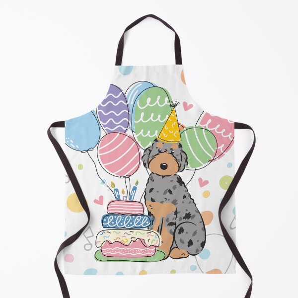 Item preview, Blue Merle Tan Aussiedoodle Aussie Doodle Dog Birthday Party designed and sold by Lulupainting.