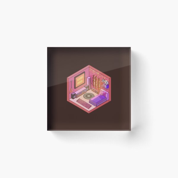 Warm Isometric Bedroom Acrylic Block