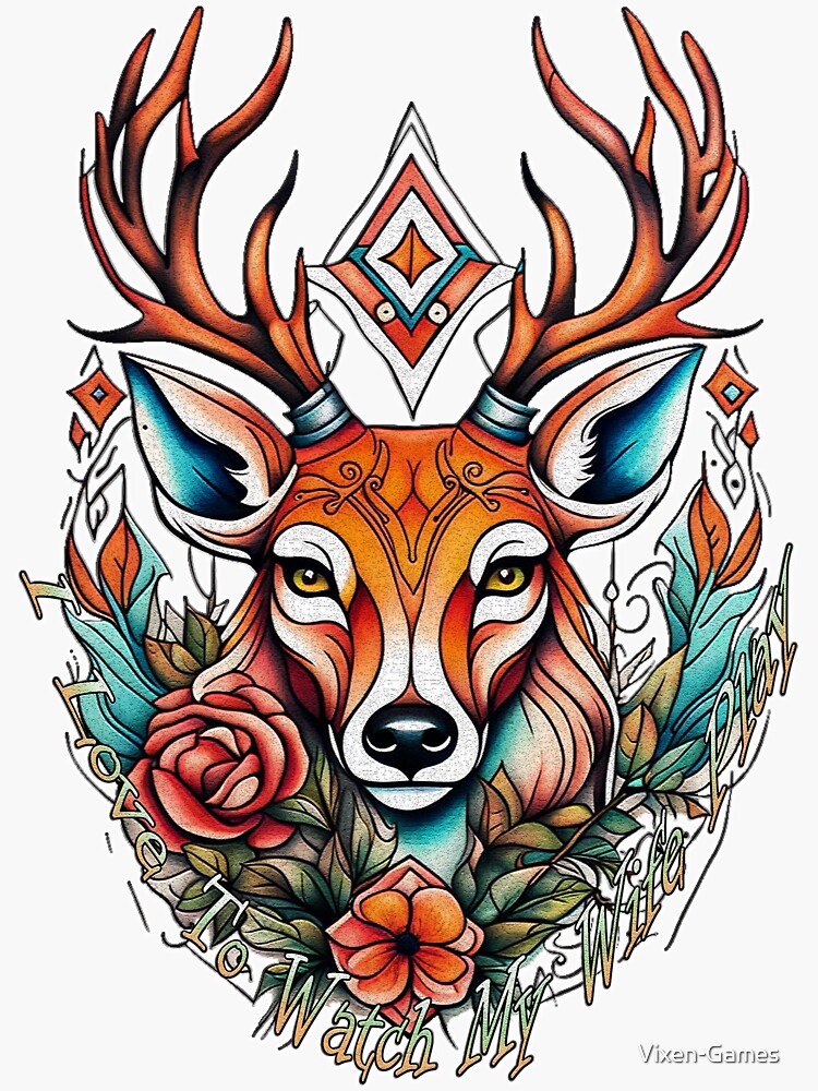 Thumbnail 3 of 3, Sticker, I love to watch my wife play stag for vixen designed and sold by Vixen-Games.