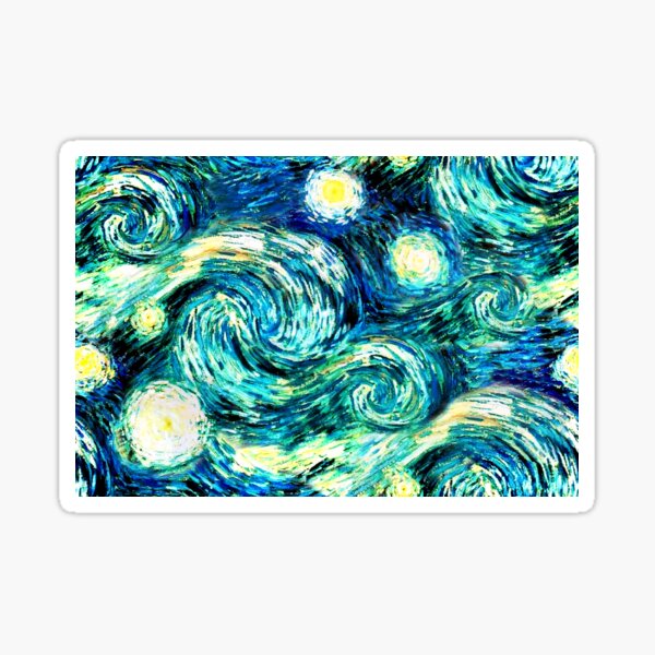 Starry Night, Sky Only Painting, Inspired by Van Gogh Sticker