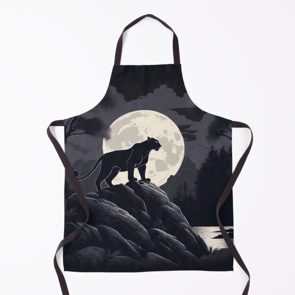 Item preview, Panther Cat in Shadow, Full Moon, Lake designed and sold by BirdsnStuff.