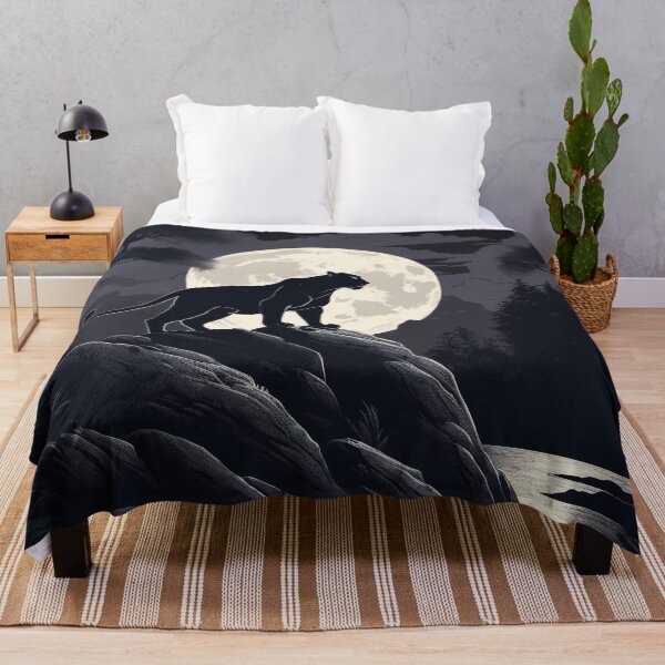 Item preview, Panther Cat in Shadow, Full Moon, Lake designed and sold by BirdsnStuff.
