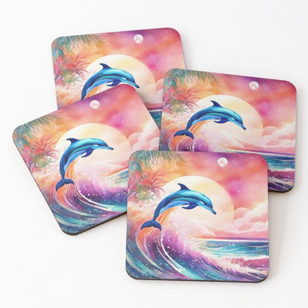 Item preview, Dolphin in a Colorful Painting Jumping  designed and sold by BirdsnStuff.