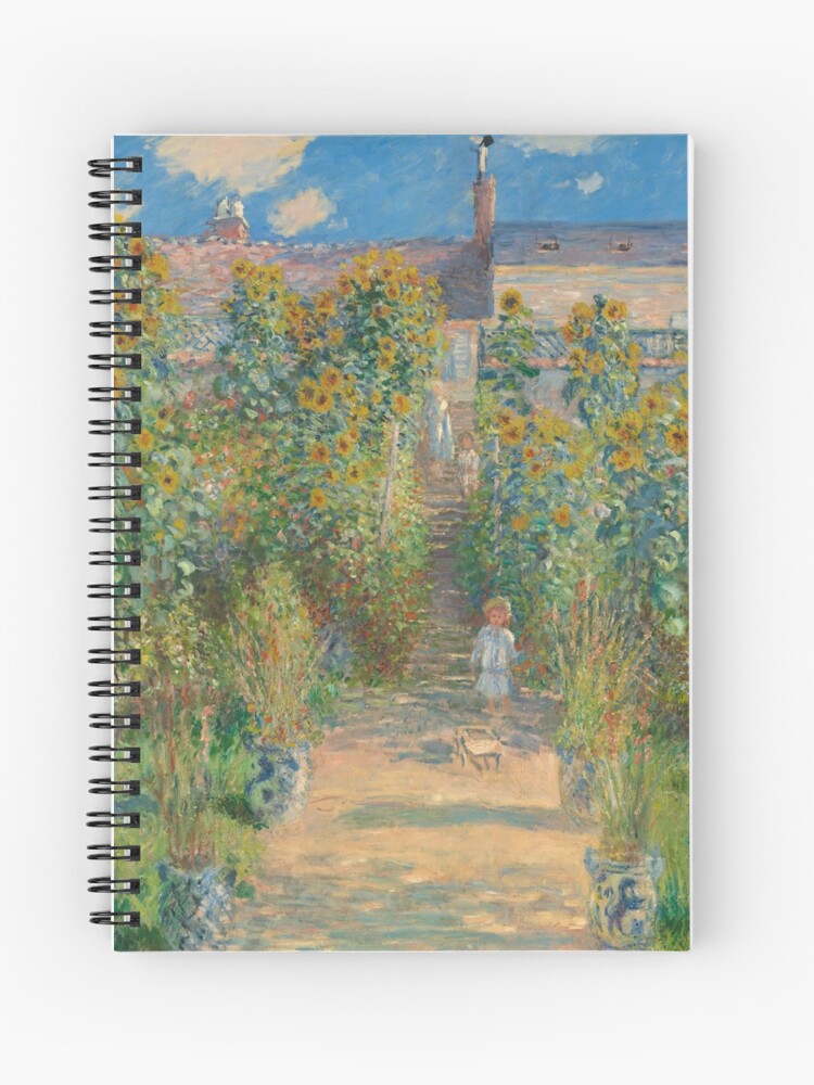 Claude Monet Der Garten Des Kunstlers In Vetheuil 1880 Gemalde Spiralblock Von Rmorra Redbubble