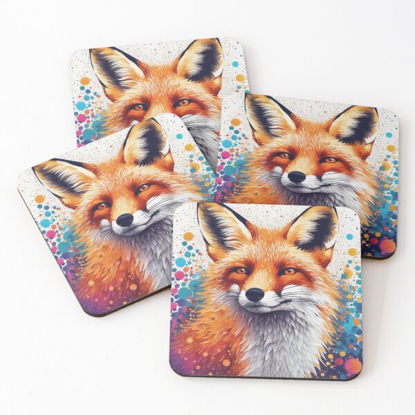 Item preview, Dot Painting of a Red Fox, Vibrant, Fox  designed and sold by BirdsnStuff.