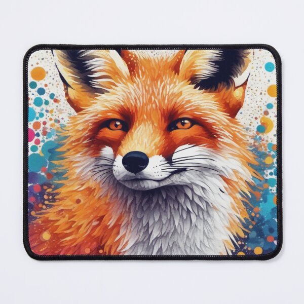Item preview, Dot Painting of a Red Fox, Vibrant, Fox designed and sold by BirdsnStuff.
