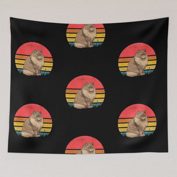 Item preview, British Long Hair Cat Vintage Retro Sunset designed and sold by rafaeltto.