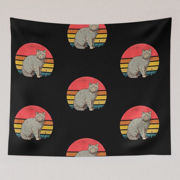 Artikelvorschau, British Shorthair Cat Vintage Retro Sunset entworfen und verkauft von rafaeltto.