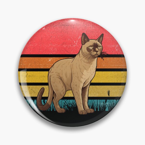 Artikelvorschau, Burmese Cat Vintage Retro Sunset entworfen und verkauft von rafaeltto.