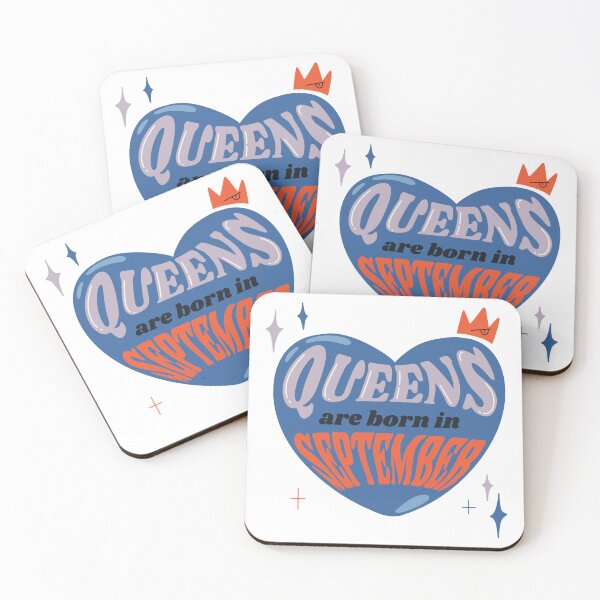 Item preview, Queens are born in September Cute Funny Happy Birthday Gift heart groovy retro 90s,80s,70s  designed and sold by TNwandesignart.