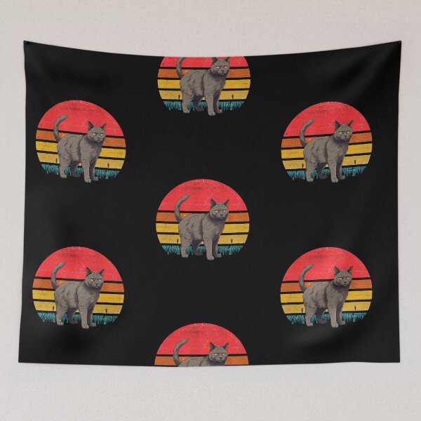 Item preview, Chartreux Cat Vintage Retro Sunset designed and sold by rafaeltto.