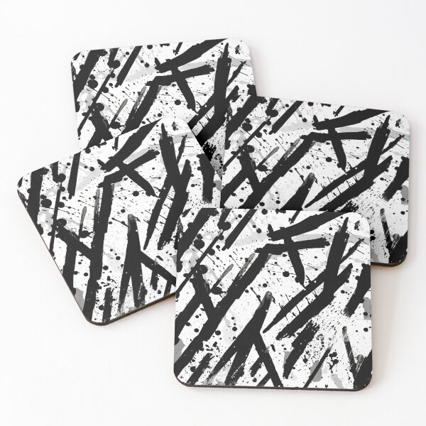 Item preview, Black, White and Gray Abstract - Graffiti Brushwork Pattern designed and sold by CraftCartelArt.
