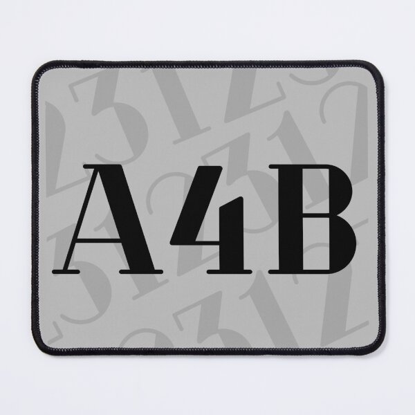 Item preview, A4B composition of letters and numbers in black with transparency designed and sold by SplashTastic.