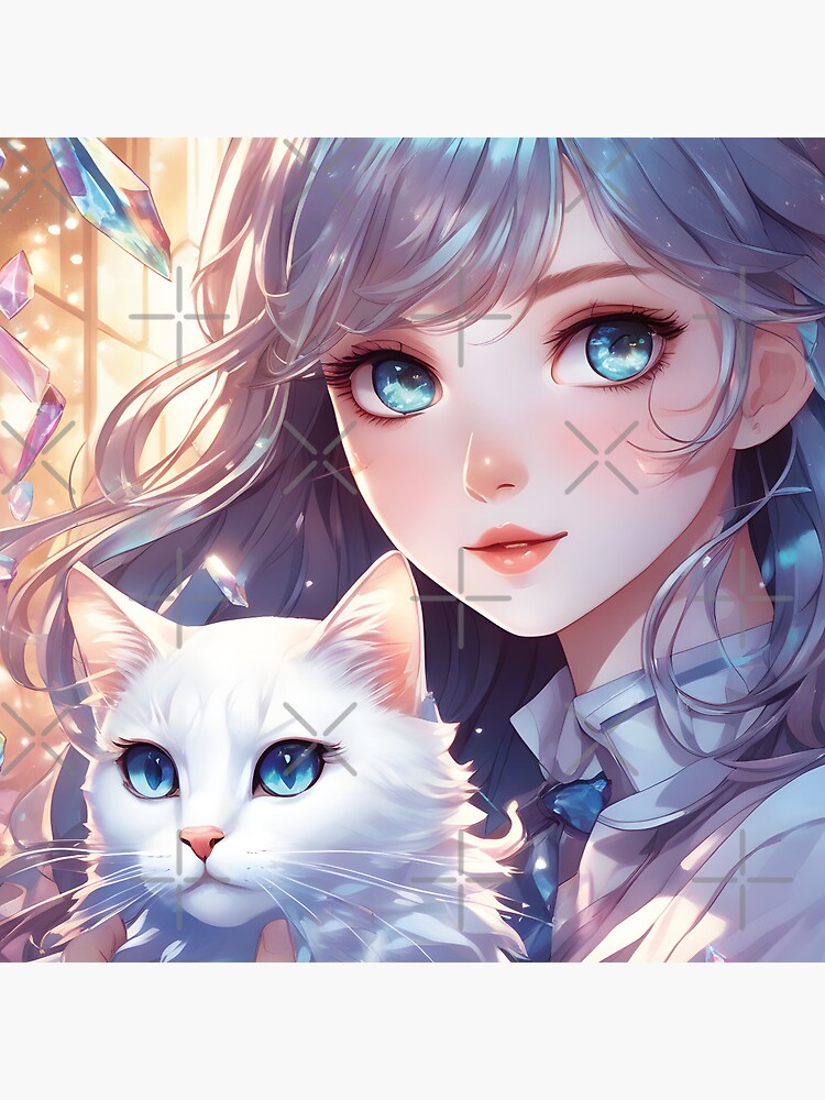 anime girl, cat, kawaii, crystal | Pin