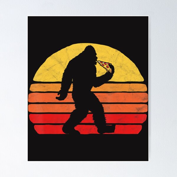 Bigfoot Pizza PNG, Funny Sasquatch Sublimation transfer PNG, Pizza
