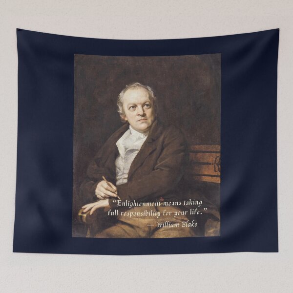 Item preview, William Blake portrait and  quote: “Enlightenment means taking full responsibility for your life.”  designed and sold by artbleed.
