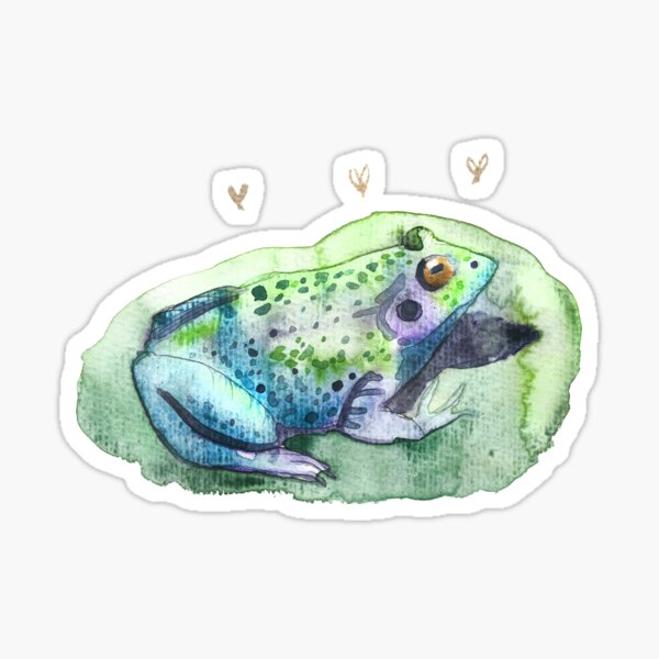 Frog Watercolor Lily Padded Sticker