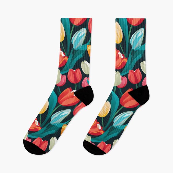 Artikelvorschau, Lebendiges Tulpenfest: Bunte Tulpen-Illustration entworfen und verkauft von trendyzcom.