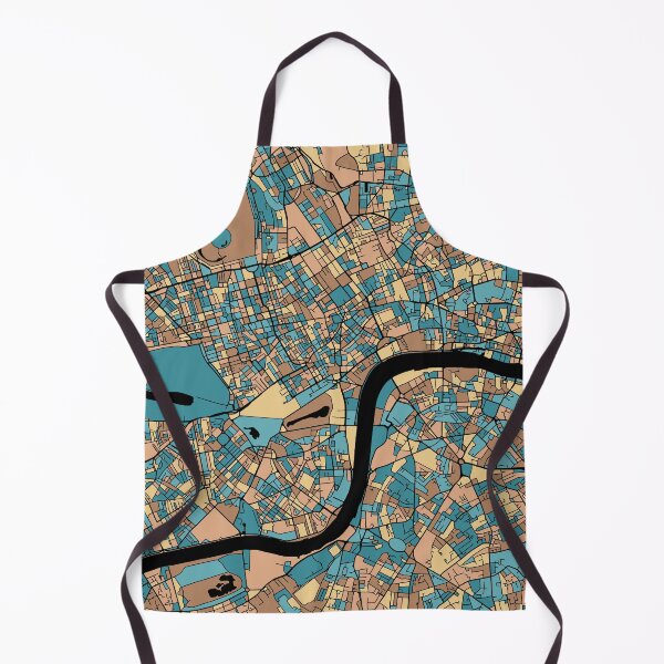 Item preview, London Map Pattern in Mid Century Pastel designed and sold by PatternMaps.