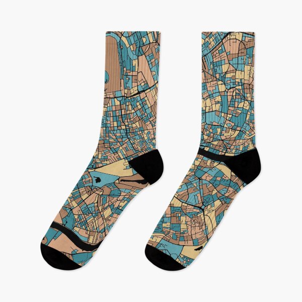 Item preview, London Map Pattern in Mid Century Pastel designed and sold by PatternMaps.