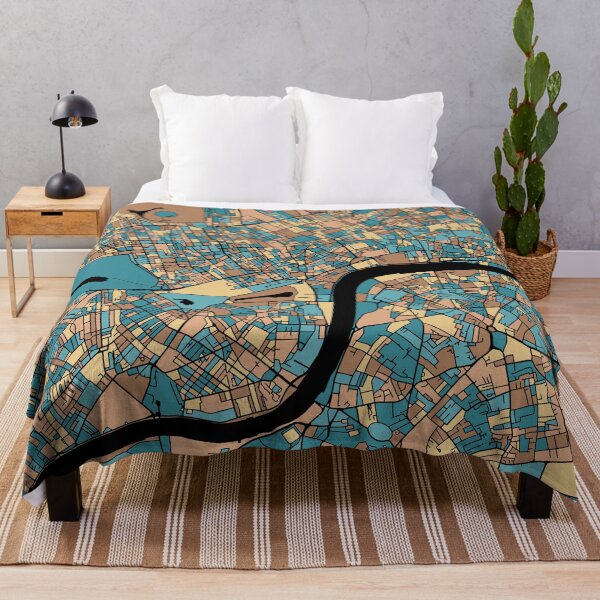 Item preview, London Map Pattern in Mid Century Pastel designed and sold by PatternMaps.