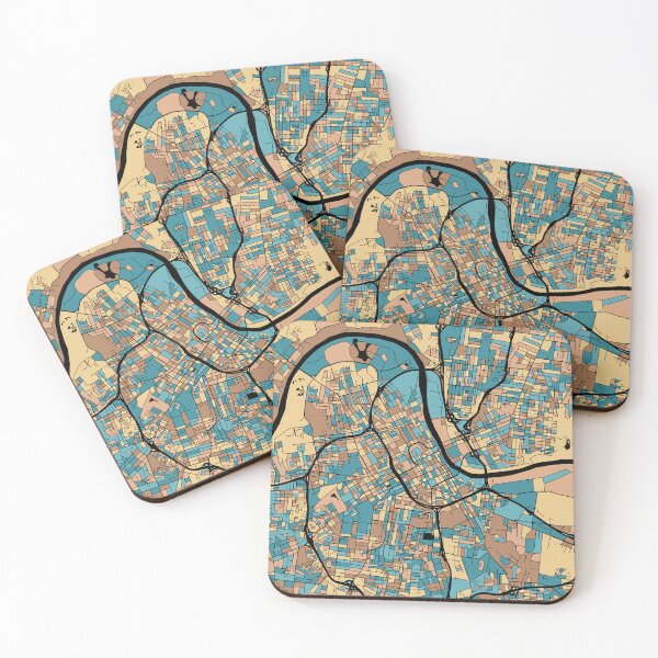Item preview, Nashville Map Pattern in Mid Century Pastel designed and sold by PatternMaps.