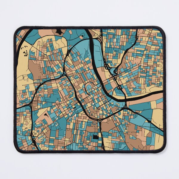 Item preview, Nashville Map Pattern in Mid Century Pastel designed and sold by PatternMaps.