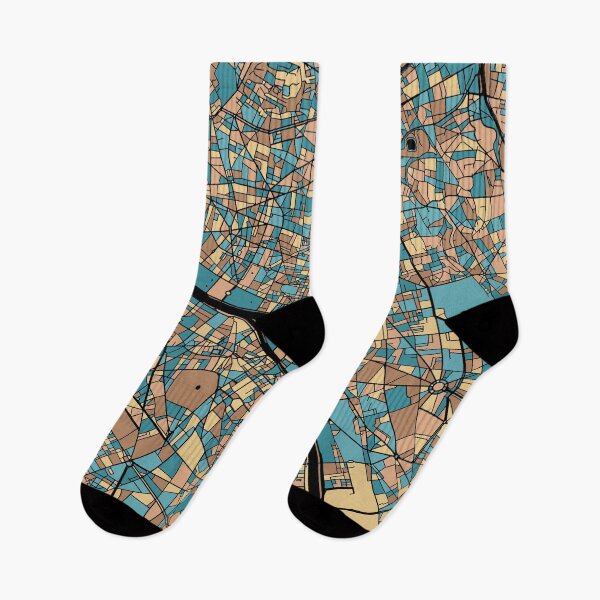 Item preview, Paris Map Pattern in Mid Century Pastel designed and sold by PatternMaps.
