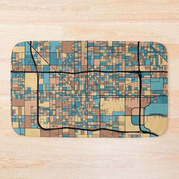 Item preview, Phoenix Map Pattern in Mid Century Pastel designed and sold by PatternMaps.