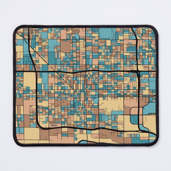 Item preview, Phoenix Map Pattern in Mid Century Pastel designed and sold by PatternMaps.