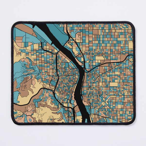 Item preview, Portland Map Pattern in Mid Century Pastel designed and sold by PatternMaps.