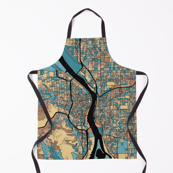 Item preview, Portland Map Pattern in Mid Century Pastel designed and sold by PatternMaps.
