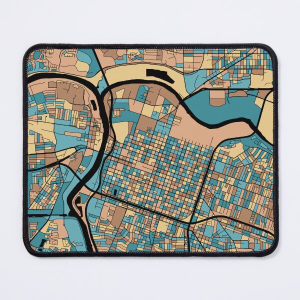 Item preview, Sacramento Map Pattern in Mid Century Pastel designed and sold by PatternMaps.