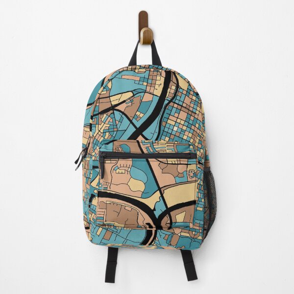 Item preview, Sacramento Map Pattern in Mid Century Pastel designed and sold by PatternMaps.