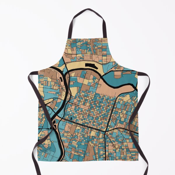 Item preview, Sacramento Map Pattern in Mid Century Pastel designed and sold by PatternMaps.