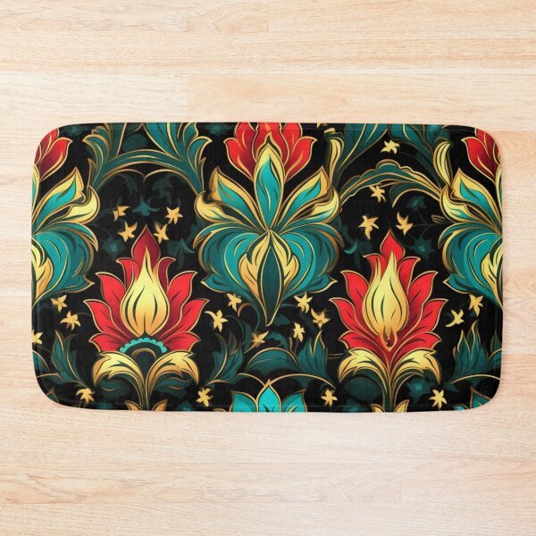 Item preview, Colorful fantasy pattern green yellow red black ornaments oriental designed and sold by G-M-Designs.