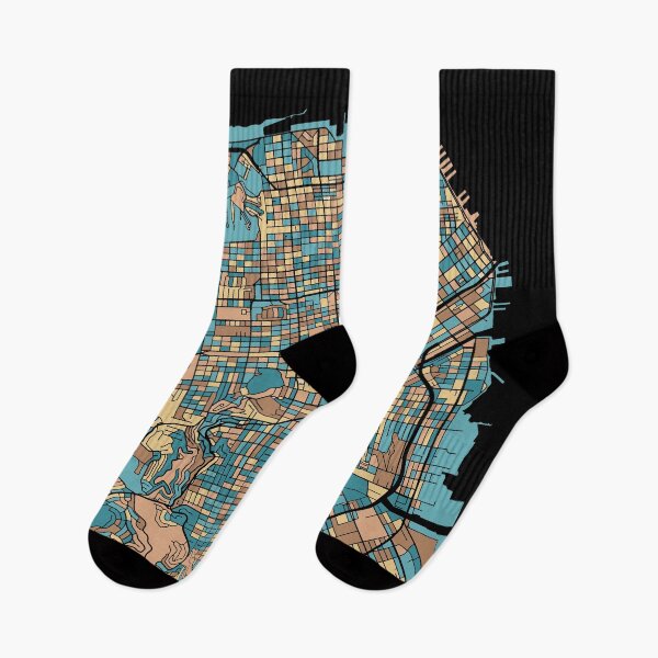Item preview, San Francisco Map Pattern in Mid Century Pastel designed and sold by PatternMaps.