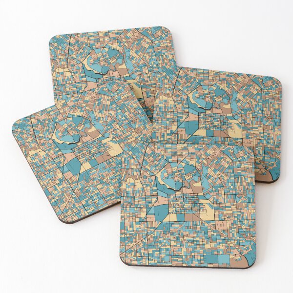 Item preview, Adelaide Map Pattern in Mid Century Pastel designed and sold by PatternMaps.
