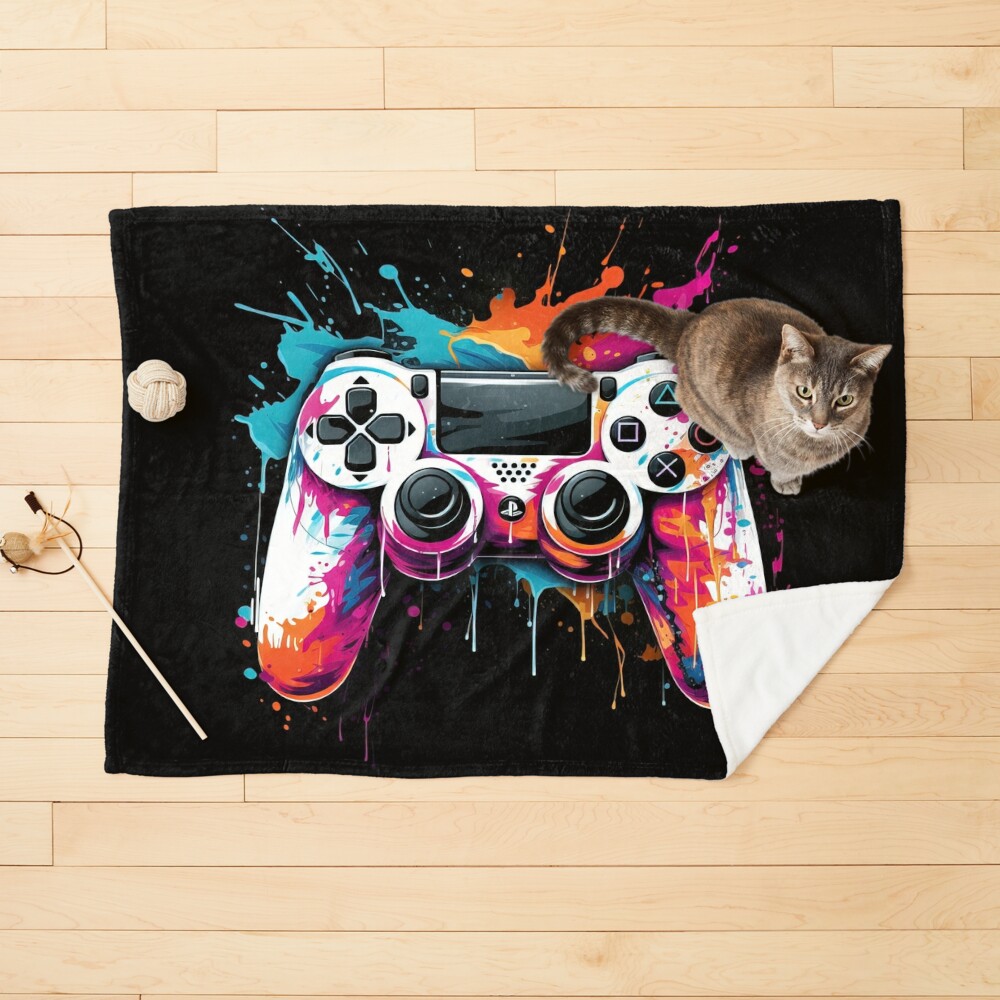 Sony Playstation controller with an ink splash Art Board Print