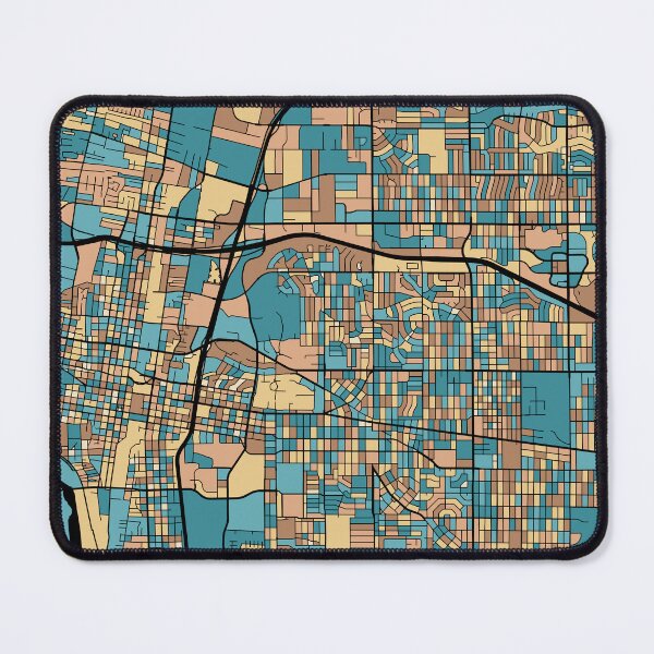 Item preview, Albuquerque Map Pattern in Mid Century Pastel designed and sold by PatternMaps.