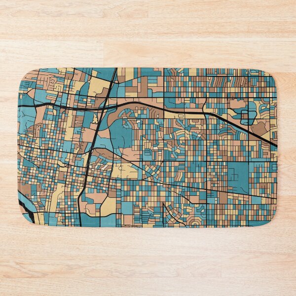 Item preview, Albuquerque Map Pattern in Mid Century Pastel designed and sold by PatternMaps.