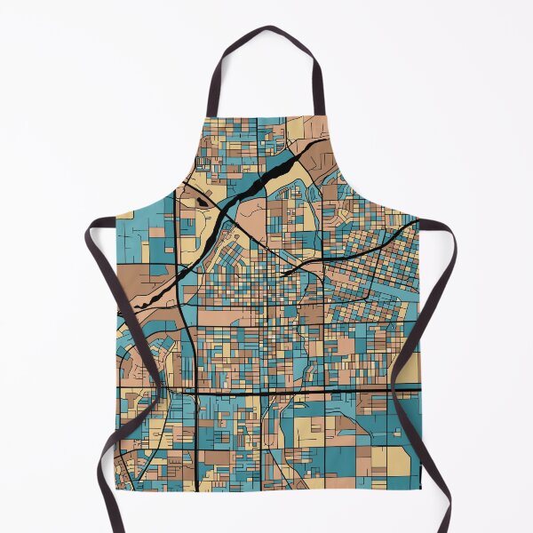 Item preview, Bakersfield Map Pattern in Mid Century Pastel designed and sold by PatternMaps.