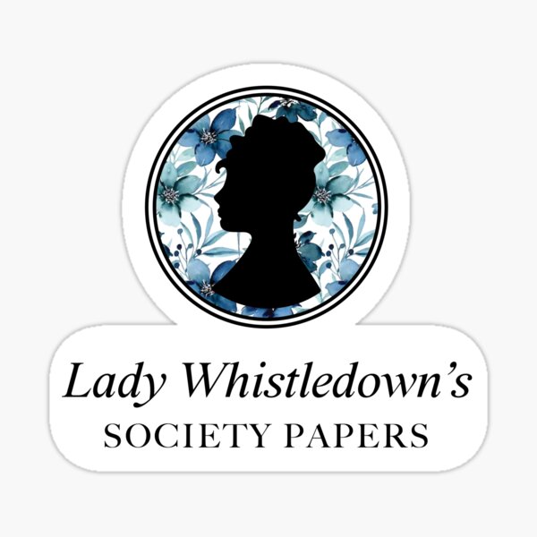 Aperçu de l'œuvre Lady Whistledown's Society Papers (floral bleu) créée et vendue par theangstyartist.