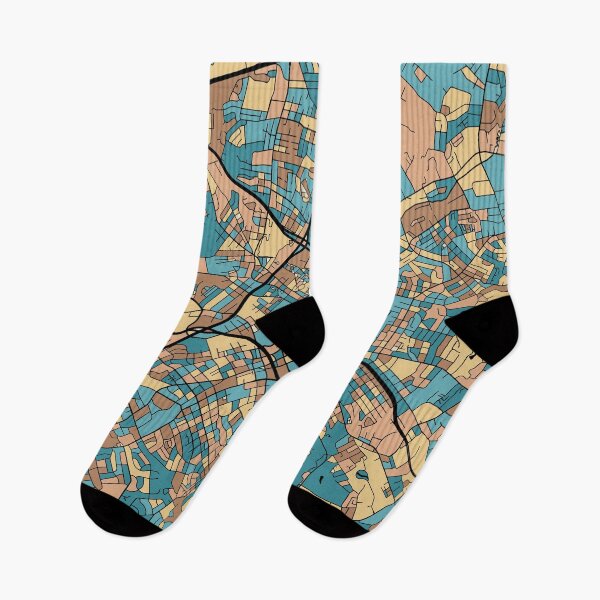Item preview, Charlotte Map Pattern in Mid Century Pastel designed and sold by PatternMaps.