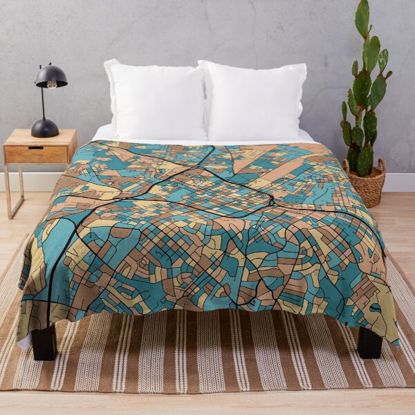 Item preview, Charlotte Map Pattern in Mid Century Pastel designed and sold by PatternMaps.